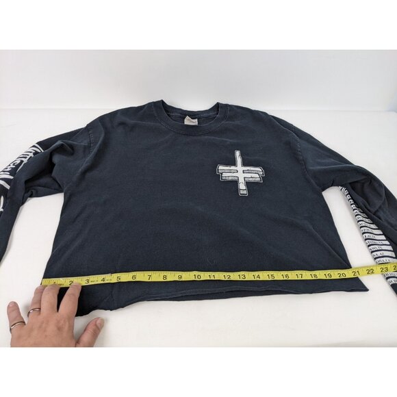 Twitching Tongues Y2K Tour Shirt Long Sleeve Crop Top Gildan Size Large Unisex - Picture 7 of 9